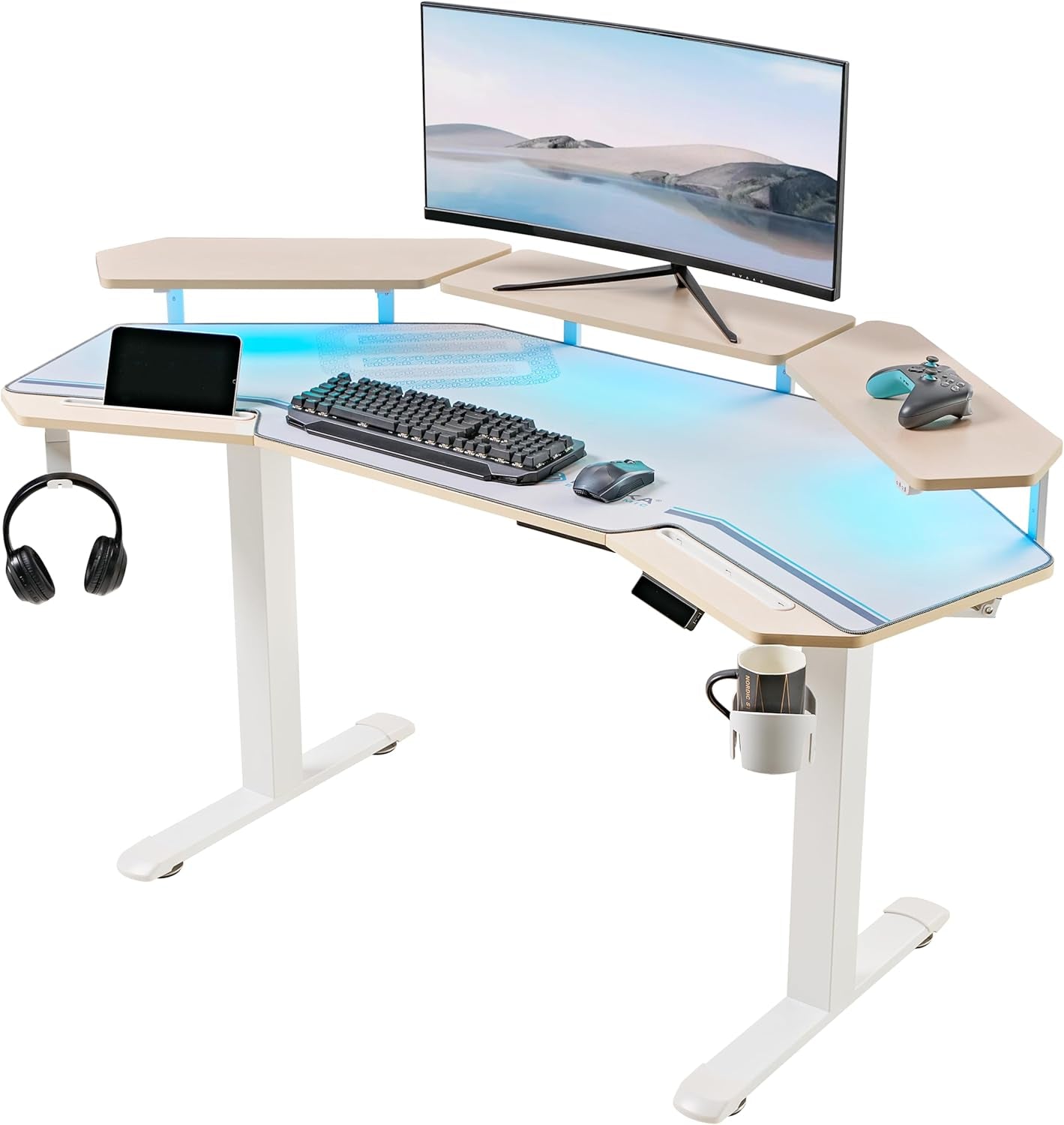 Gaming Desk, Standing Desk -Good For Gaming Recording Live Stream