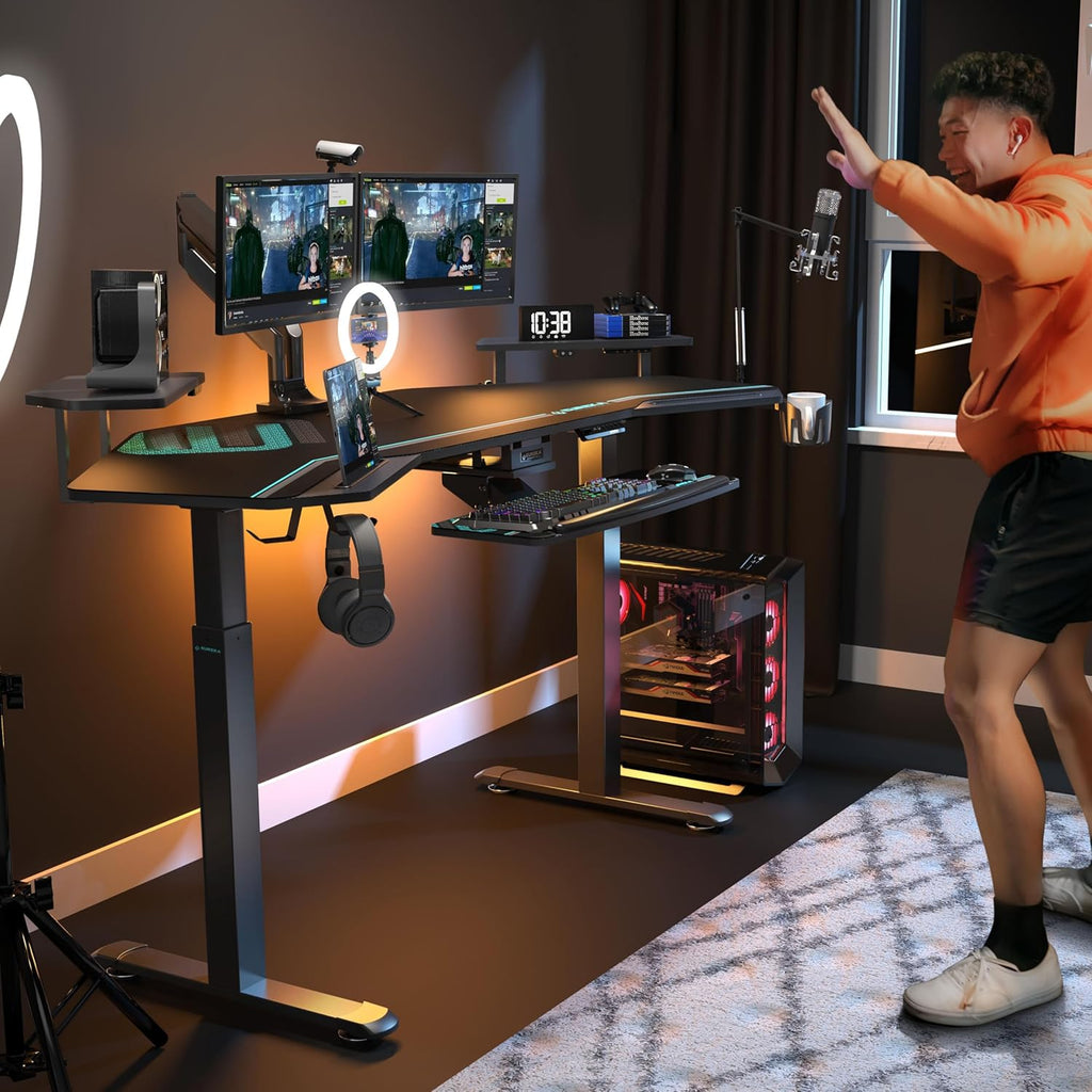 Gaming Desk, Standing Desk -Good For Gaming Recording Live Stream