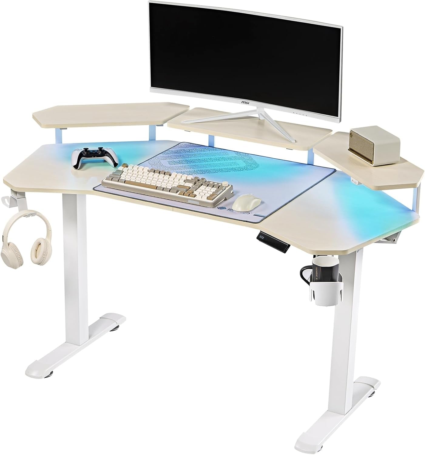 Gaming Desk, Standing Desk -Good For Gaming Recording Live Stream