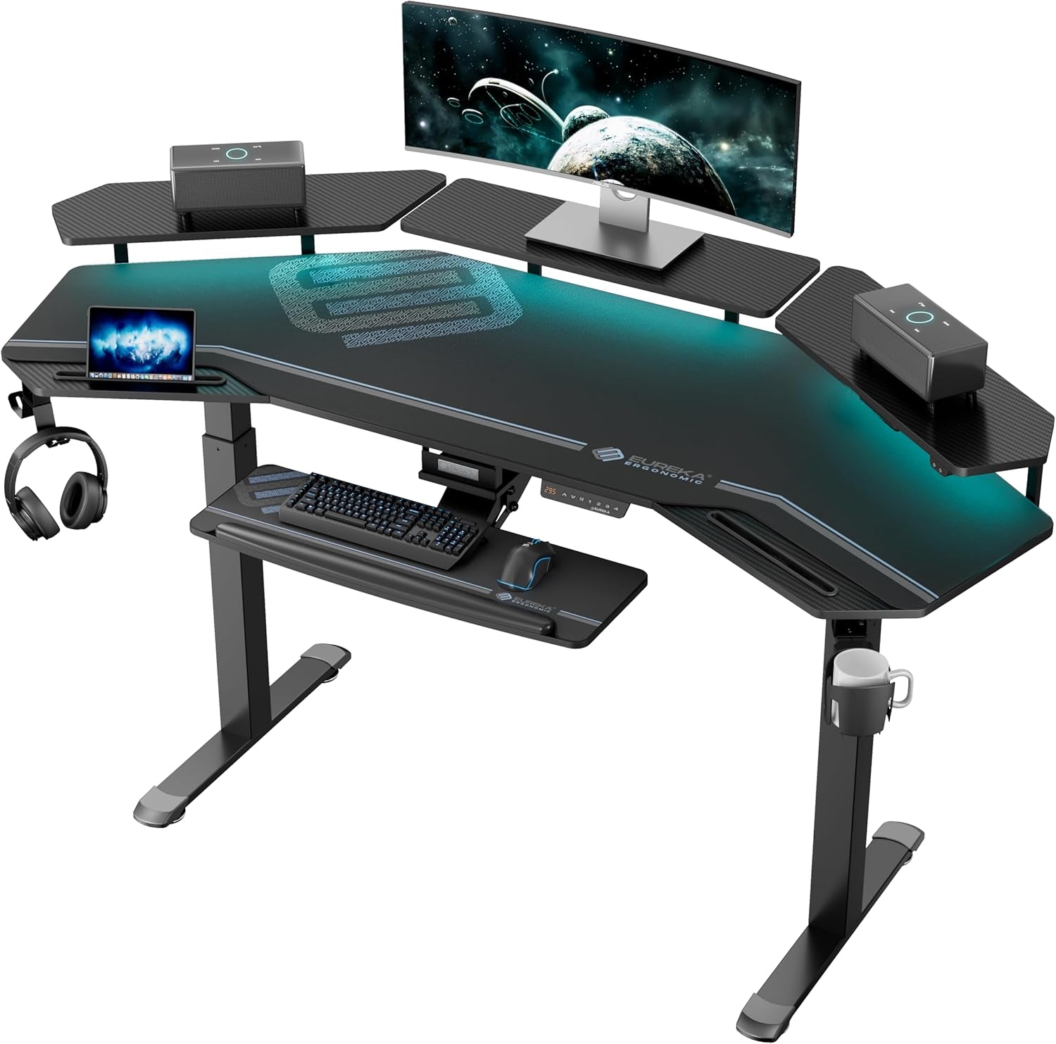 Gaming Desk, Standing Desk -Good For Gaming Recording Live Stream
