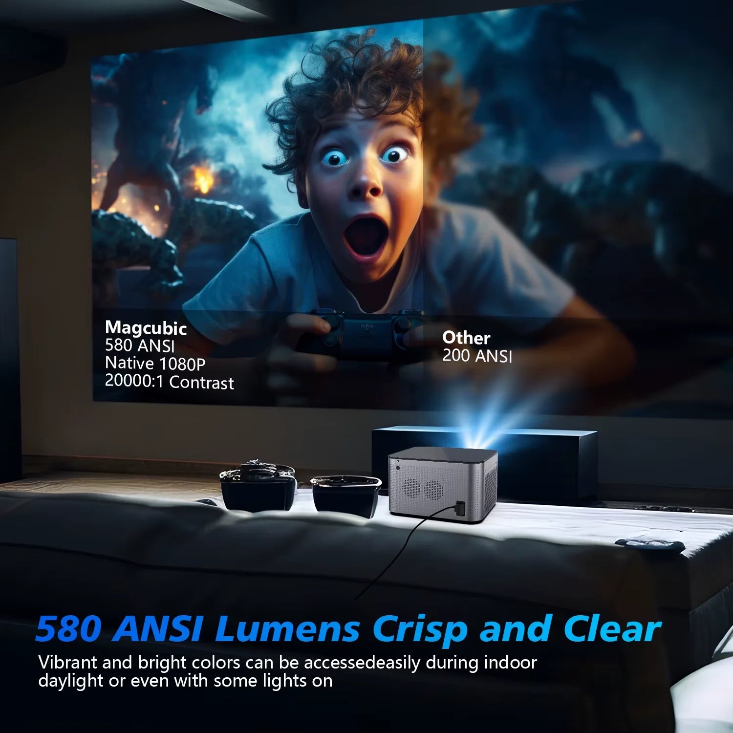 Android 11 4K Smart Projector *1080P Full HD - Voice Control Home Cinema Theater